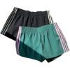 imageMakeMeChic Womens 2 Pack Linen Shorts Summer Beach Pajama Boxer ShortsStriped Green Black