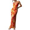 imageMakeMeChic Womens Floral Strapless Maxi Dress Beach Vacation Sleeveless Backless Summer DressesMulticolor