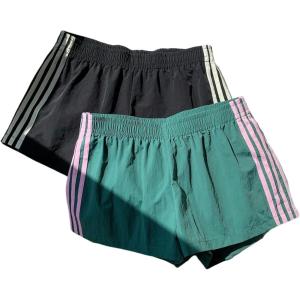 imageMakeMeChic Womens 2 Pack Linen Shorts Summer Beach Pajama Boxer ShortsStriped Green Black