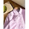 imageMakeMeChic Womens 2 Piece Outfit Striped Button Down Sets Casual Long Sleeve Crop Tops and ShortsPink