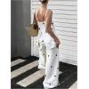 imageMakeMeChic Womens 2 Piece Outfits Polka Dots Spaghetti Strap Cami Top and Pants Summer Matching SetWhite