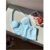 imageMakeMeChic Womens 2 Piece Outfits Striped Halter Tops Mini Shorts Summer Matching SetBlue