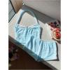 imageMakeMeChic Womens 2 Piece Outfits Striped Halter Tops Mini Shorts Summer Matching SetBlue