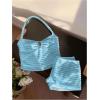 imageMakeMeChic Womens 2 Piece Outfits Striped Halter Tops Mini Shorts Summer Matching SetBlue