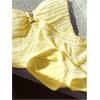 imageMakeMeChic Womens 2 Piece Outfits Striped Halter Tops Mini Shorts Summer Matching SetYellow