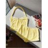 imageMakeMeChic Womens 2 Piece Outfits Striped Halter Tops Mini Shorts Summer Matching SetYellow
