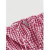 imageMakeMeChic Womens 2 Piece Outfits Striped Tie Shoulder Peplum Shirred Camisole and Shorts SetRed