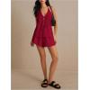 imageMakeMeChic Womens 2 Piece Set Summer Outfits Tie Front Backless Halter Top and Wide Leg Shorts SetRose Red