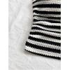 imageMakeMeChic Womens 2 Piece Summer Outfit Striped Strapless Ruched Tube Crop Tops and Shorts SetBlack and White