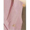 imageMakeMeChic Womens 2 Piece Work Blazer Outfit Sleeveless Button Suit Vest and Shorts Matching SetPink