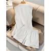 imageMakeMeChic Womens 2 Piece Work Blazer Outfit Sleeveless Button Suit Vest and Shorts Matching SetWhite