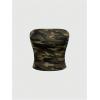 imageMakeMeChic Womens 2 Piece Y2K Outfit Camo Strapless Bandeau Crop Tops and Ruffle Layered Mini Skirt SetMulticolor