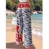 imageMakeMeChic Womens Boho Fish Print Wide Leg Pants Elastic Waist Loose Fit Trousers with PocketsMulticolor