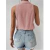 imageMakeMeChic Womens Collared Bodysuit Shirt Swiss Dots Sleeveless Button Front Tank TopsDusty Pink