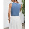 imageMakeMeChic Womens Cowgirl Denim Vest Western Floral Embroidery Tie Front Sleeveless Crop TopsBlue