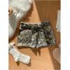 imageMakeMeChic Womens Crochet Knit Mini Shorts Micro Pajama Fuzzy ShortsGreen Leave Print