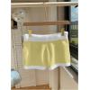imageMakeMeChic Womens Crochet Knit Mini Shorts Micro Pajama Fuzzy ShortsYellow Starfish