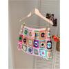 imageMakeMeChic Womens Crochet Skirts Tie Front Summer Beach Cover Up Floral Mini SkirtPink