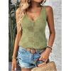 imageMakeMeChic Womens Crochet Tank Top Tie Dye Hollow Out Sleeveless Summer Shirt Going Out TopsGreen