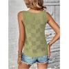 imageMakeMeChic Womens Crochet Tank Top Tie Dye Hollow Out Sleeveless Summer Shirt Going Out TopsGreen