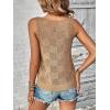 imageMakeMeChic Womens Crochet Tank Top Tie Dye Hollow Out Sleeveless Summer Shirt Going Out TopsKhaki