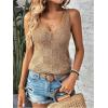 imageMakeMeChic Womens Crochet Tank Top Tie Dye Hollow Out Sleeveless Summer Shirt Going Out TopsKhaki