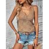 imageMakeMeChic Womens Crochet Tank Top Tie Dye Hollow Out Sleeveless Summer Shirt Going Out TopsKhaki
