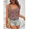 imageMakeMeChic Womens Crochet Tank Top Tie Dye Hollow Out Sleeveless Summer Shirt Going Out TopsMulticolor