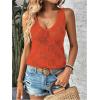 imageMakeMeChic Womens Crochet Tank Top Tie Dye Hollow Out Sleeveless Summer Shirt Going Out TopsOrange