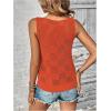 imageMakeMeChic Womens Crochet Tank Top Tie Dye Hollow Out Sleeveless Summer Shirt Going Out TopsOrange