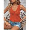 imageMakeMeChic Womens Crochet Tank Top Tie Dye Hollow Out Sleeveless Summer Shirt Going Out TopsOrange