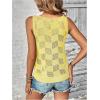 imageMakeMeChic Womens Crochet Tank Top Tie Dye Hollow Out Sleeveless Summer Shirt Going Out TopsYellow