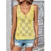 imageMakeMeChic Womens Crochet Tank Top Tie Dye Hollow Out Sleeveless Summer Shirt Going Out TopsYellow
