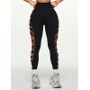 imageMakeMeChic Womens Cut Out Sexy Leggings Criss Cross Skinny Pants Party ClubwearBlack Cutout B