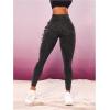 imageMakeMeChic Womens Cut Out Sexy Leggings Criss Cross Skinny Pants Party ClubwearGrey