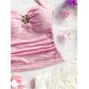 imageMakeMeChic Womens Floral Print Ruched Halter Top Sleeveless Backless Slim Fit Crop TopsPink