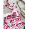 imageMakeMeChic Womens Floral Print Ruched Halter Top Sleeveless Backless Slim Fit Crop TopsPink Floral