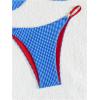 imageMakeMeChic Womens Gingham Bikini Set Push Up Tie Backless Thong Bathing Suit SwimsuitBlue