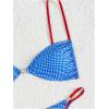 imageMakeMeChic Womens Gingham Bikini Set Push Up Tie Backless Thong Bathing Suit SwimsuitBlue