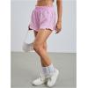imageMakeMeChic Womens Gingham Ruffle Boxer Shorts Elastic High Waist Pajamas Lounge ShortsPink