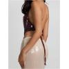 imageMakeMeChic Womens Going Out Tops Sexy Deep V Cowl Neck Blackless Sequin Halter TopBurgundy Sequin