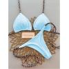 imageMakeMeChic Womens Halter Triangle Thong Bikini Sets High Cut Swimsuit Bathing Suit SwimwearBlue Leopard