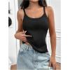 imageMakeMeChic Womens Knit Backless Camisole Tank Top Tie Back Spaghetti Strap Going Out TopsBlack
