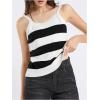 imageMakeMeChic Womens Knit Backless Camisole Tank Top Tie Back Spaghetti Strap Going Out TopsBlack and White