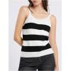 imageMakeMeChic Womens Knit Backless Camisole Tank Top Tie Back Spaghetti Strap Going Out TopsBlack and White
