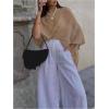imageMakeMeChic Womens Knit Ponchos Shrug Shawl Wraps Sheer Poncho Sweater Asymmetrical TopsKhaki
