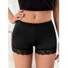 imageMakeMeChic Womens Lace Biker Shorts Seamless Slip Shorts Undershorts BoyshortsBlack