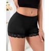 imageMakeMeChic Womens Lace Biker Shorts Seamless Slip Shorts Undershorts BoyshortsBlack