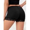 imageMakeMeChic Womens Lace Biker Shorts Seamless Slip Shorts Undershorts BoyshortsBlack