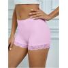 imageMakeMeChic Womens Lace Biker Shorts Seamless Slip Shorts Undershorts BoyshortsLilac Purple